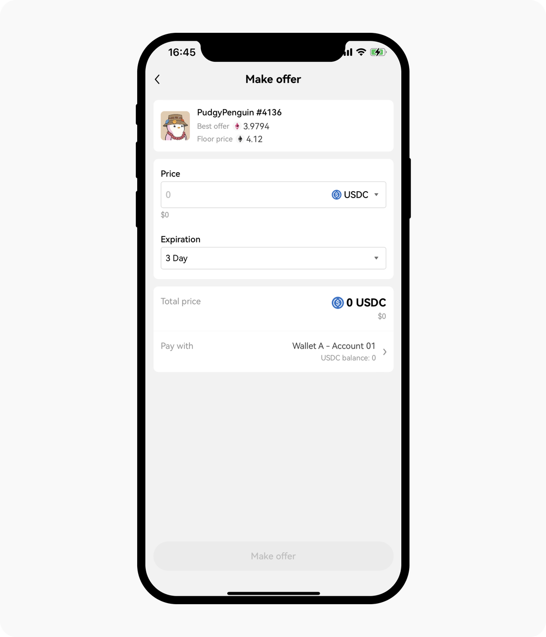 Make Offer interface App