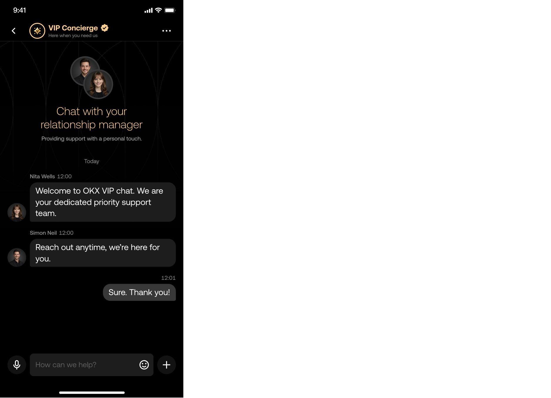 VIP Dedicated Relationship Manager Services