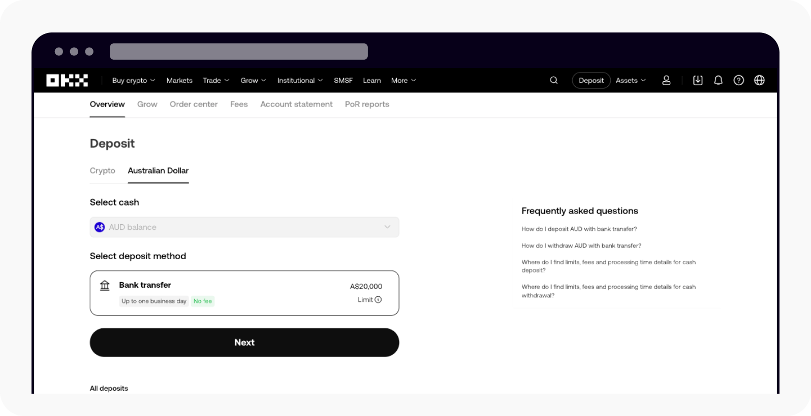 CT-web-cash deposit-deposit AUD