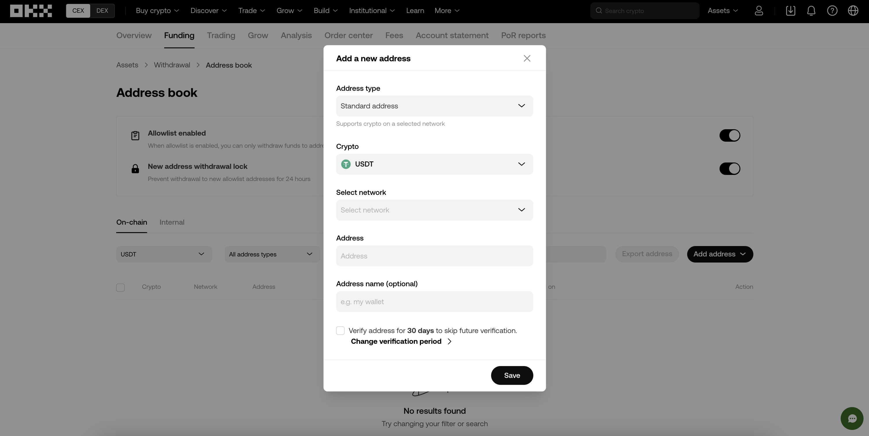 Add new address input