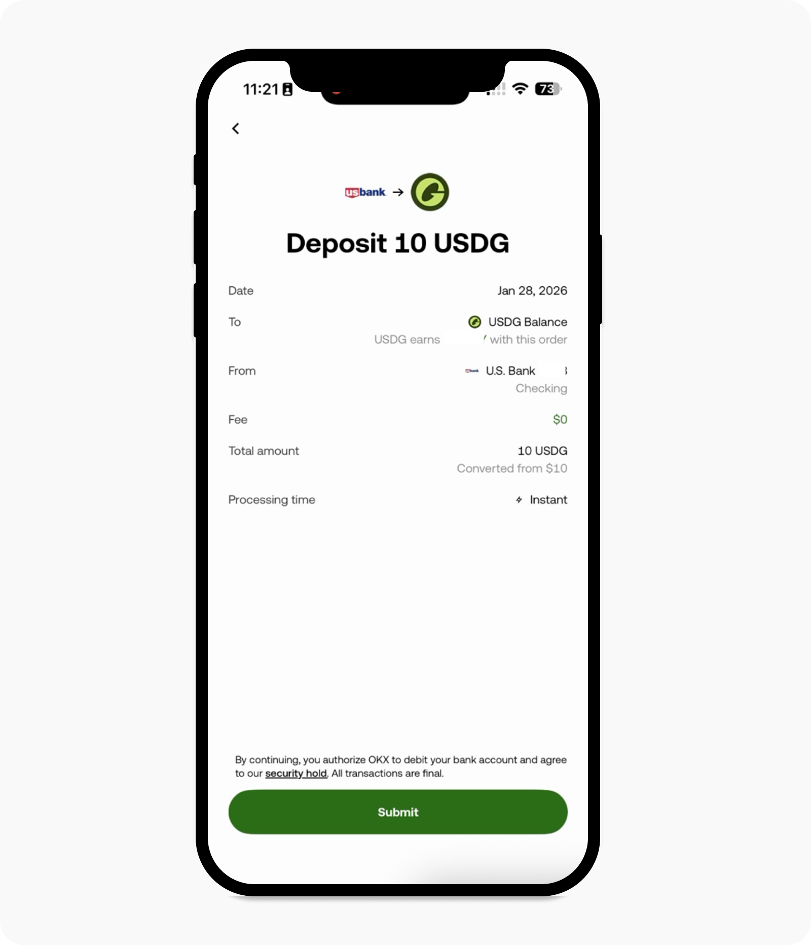 CT-App-fiat deposit-USDG submit