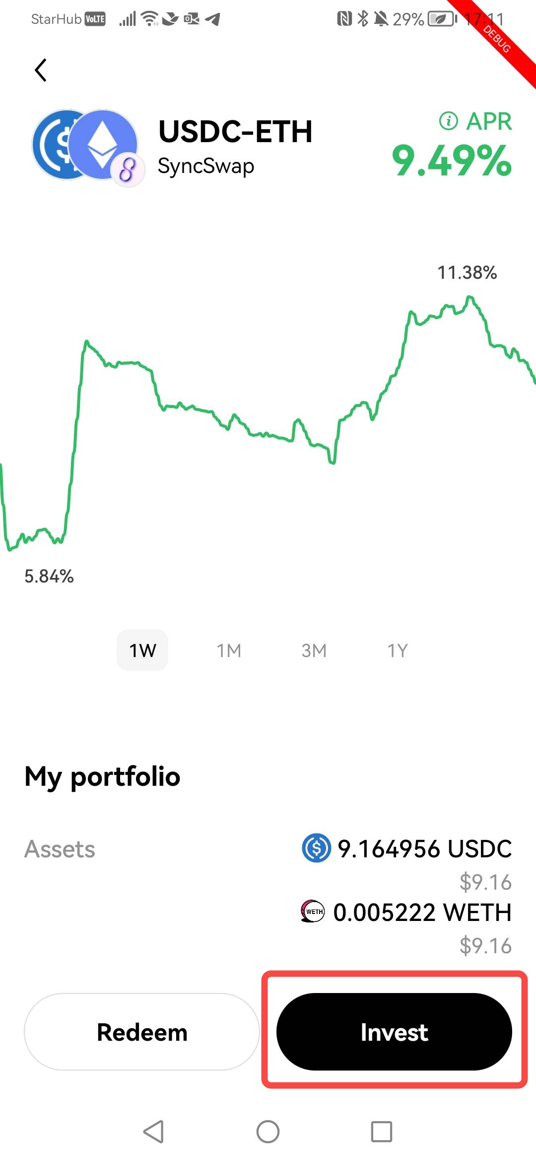 5. Choose one of the liquidity pools available 