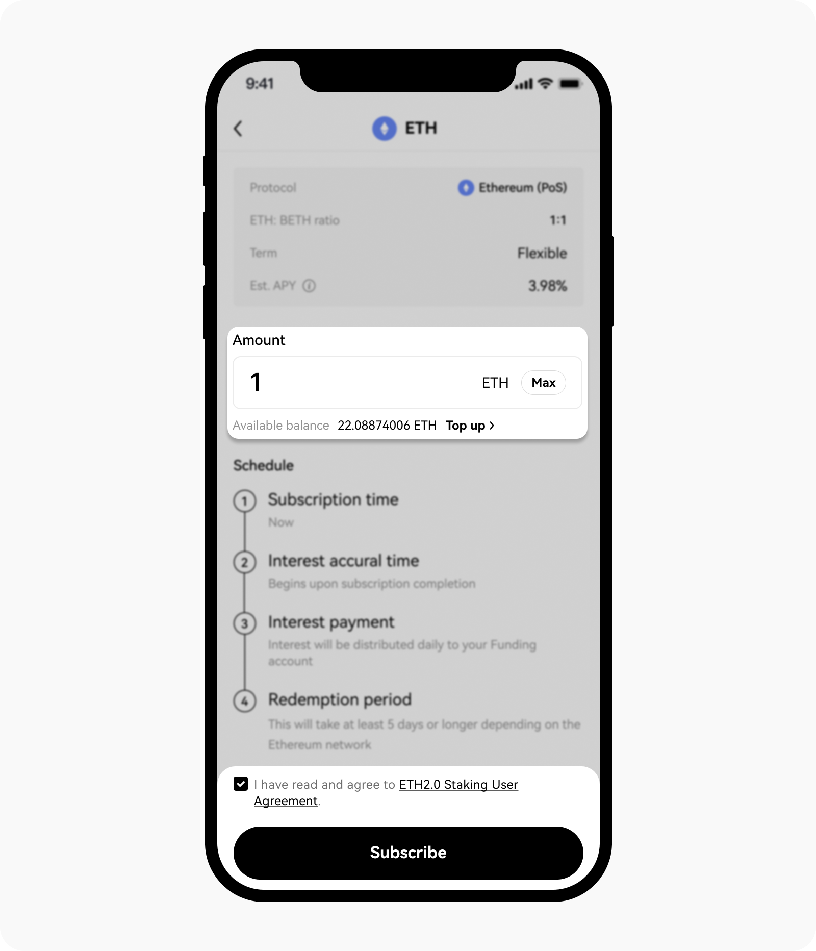 CT-app-onchain earn-ETH2.0 subscribe