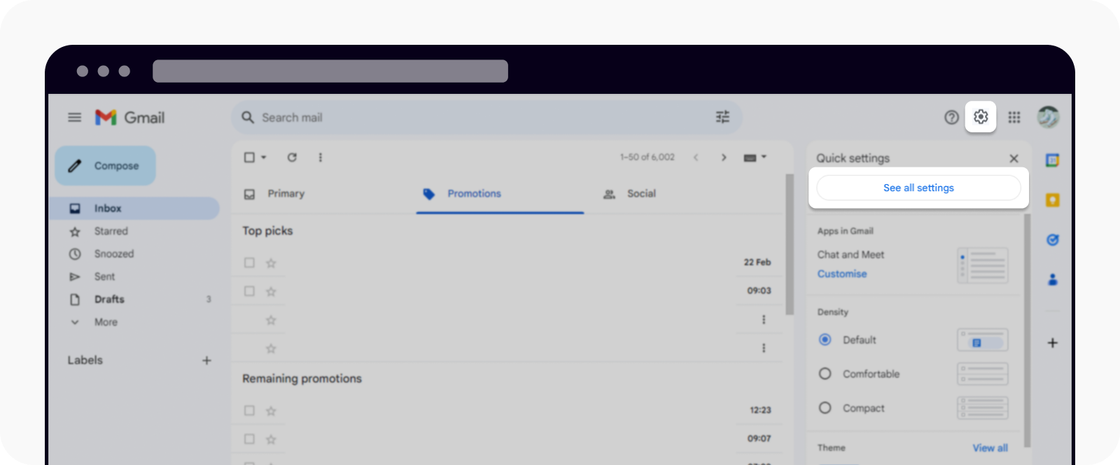 CT-web-mail address whitelist-gmail open settings
