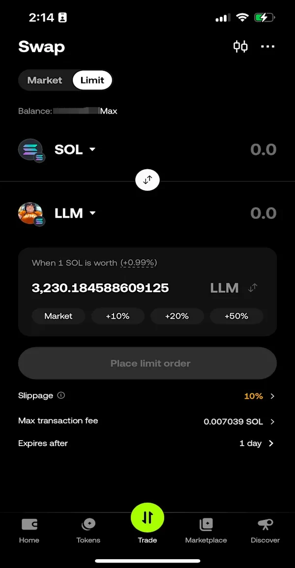 sol limit order 1